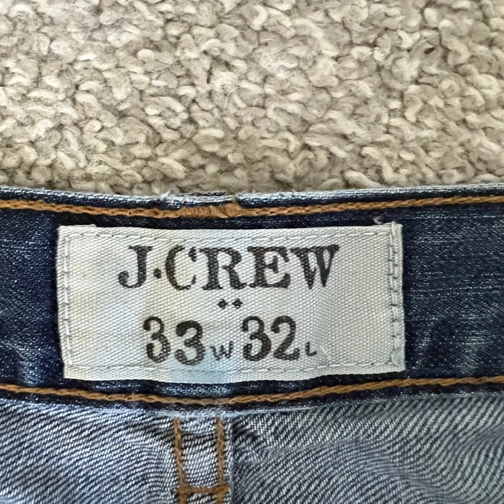 J. Crew Blue Straight-Leg Jeans with Classic Indigo Wash 33x32 100% cotton